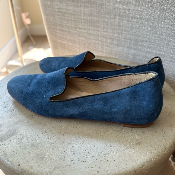 J.Crew Leather Smoking Flats in Navy, size 6.5 - Picture 7 of 9